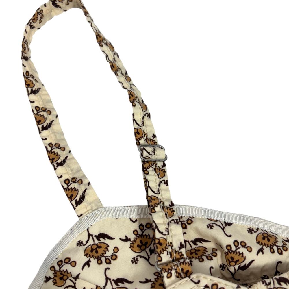 Tory Burch Dandelion Floral Bra Top Size 2 Cotton Bralette Cottagecore Y2K - Picture 9 of 10